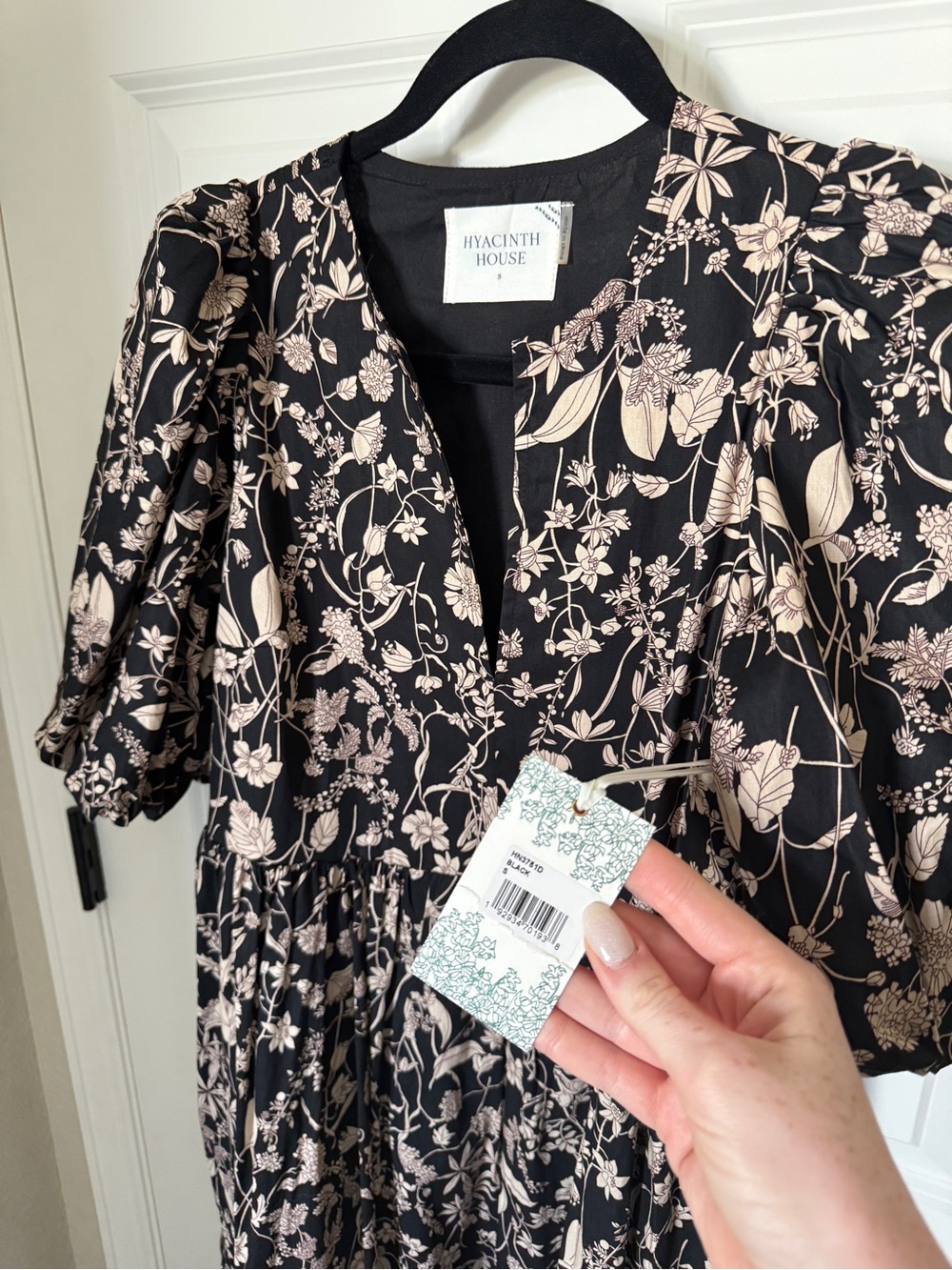 NWT Tuckernuck Hyacinth House Cisco Maxi Dress in Black & Tan Floral Print Small - Picture 4 of 6